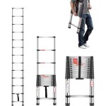 Echelle telescopique, 3740 mm, escabeau extensible en acier inoxydable, capacite de charge 150 kg 75°, ... Echelle telescopique, 3740 mm, escabeau extensible en acier inoxydable, capacite de charge 150 kg 75°, ...