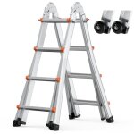 Vevor echelle telescopique a cadre en a, echelle extensible compacte en aluminium de 15 pieds, echelle ...