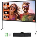 Ecran de projection sur pied 120 pouces 16:9 hd toile de projection portable double face anti - plis ...