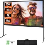 Ecran de projection sur pied portable 100 pouces 16:9 hd toile de projection double face anti - plis ...