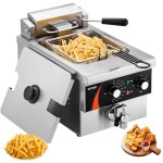 Vevor - friteuse commerciale 3000 w, friteuses a bain dehuile electrique avec panier, en acier inox epaissi, ... Vevor - friteuse commerciale 3000 w, friteuses a bain dehuile electrique avec panier, en acier inox epaissi, ...