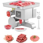 Vevor hachoir a viande electrique avec capacite de 5 kg / min, trancheuse a viande en acier inoxydable, ...
