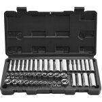 Vevor jeu de douilles 46pcs a entrainement de 6, 4 mm, sae et metriques, profondes et standard, en acier ...