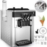 Vevor machine a creme glacee ykf - 8218t, sorbetiere turbine a glace blanche, machine a creme glacee ...