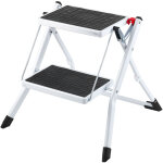 Vevor marchepied pliable capacite 150 kg escabeau a 2 marches en acier tabouret large multi - usage avec ...