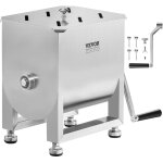 Vevor melangeur a viande manuel, equipement de traitement de la viande avec cuve fixe de 15 l, machine ...