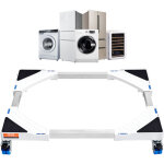 Vevor mini support de refrigerateur universel pour lave - linge et seche - linge, reglable avec roulettes ...