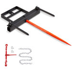 Vevor pique - botte de foin capacite de charge 725 kg fourche a balles 3 dents fourches a pointes fixation ...