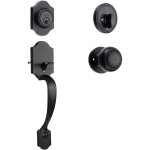 Vevor poignee de porte d?entree avec pene dormant serrure pour porte sur rosace avec bouton interieur ...