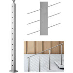 Vevor poteau garde corps, 106, 7 x 5 x 5 cm, poteau rampe deescalier a cable, avec trous pre - perces ...