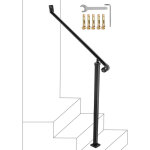 Vevor ? rampe d'escalier 2 - 3 marches ? main courante en fer forg� 159, 6 cm ? montage mural et au sol ...