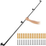 Vevor rampe escalier murale 3, 3 m main courante acier carbone garde - corps metal capacite charge 200 ...