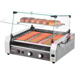 Vevor rouleau a hot - dogs, 11 rouleaux, 30 hot - dogs, machine a griller les saucisses en acier inox, ...