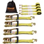 Mophorn ? sangle � cliquet lot de 4 ? r�sistance � la rupture 2268 kg ? longueur 4, 6 m ? crochets en ...