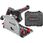 Vevor scie circulaire sans fil, lame 139, 7 mm, kit scie a rail plongeante sans balais, etui rigide, ...