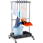 Vevor support range outils de jardin 10 emplacements avec crochets porte - outils de garage metal pp ...