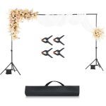 Support toile de fond 198 x 300 cm, kit support fond photo taille reglable, en acier au carbone, portable, ... Support toile de fond 198 x 300 cm, kit support fond photo taille reglable, en acier au carbone, portable, ...