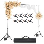 Support toile de fond 213 x 300 cm, kit support fond photo reglable, en acier au carbone, portable, avec ... Support toile de fond 213 x 300 cm, kit support fond photo reglable, en acier au carbone, portable, avec ...