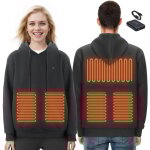 Vevor sweat a capuche chauffant , sweat - shirt chauffant unisexe avec batterie 7, 4 v, veste electrique ...