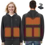 Vevor sweat a capuche chauffant , sweat - shirt chauffant unisexe avec batterie 7, 4 v, veste electrique ...