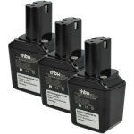 Vhbw - 3x batterie remplacement pour bosch 2 607 300 002, 2607300002, 26073000002, 2 607 3000 002 pour ...