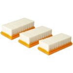 Lot de 3x filtres pliss� plat compatible avec makita vc4210m aspirateur - filtre de refroidissement du ...