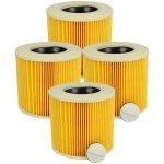 Vhbw 4x filtre pliss� remplacement pour stanley 41864 - a pour aspirateur - jaune, nettoyable