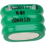 Vhbw - nimh pile bouton de remplacement pour type 3 / v150h 150mah 3, 6v convient pour les batteries ...