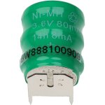 Vhbw - nimh pile bouton de remplacement pour type v80h 3 pingles 80mah 3, 6v convient pour les batteries ...