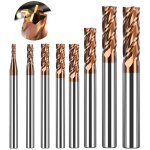 Vhm - lot de 8 fraises � queue - en carbure de tungst�ne - 4 fl�tes - fraises � rainures en m�tal - avec ...