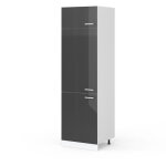 Vicco - armoire pour frigo r - line, anthracite haute brillance, 60 cm
