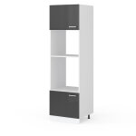 Vicco - armoire micro - ondes r - line, anthracite haute brillance, 60 cm