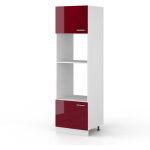 Armoire micro - ondes r - line, rouge bordeaux haute brillance, 60 cm vicco