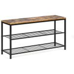 Vicco - banc pour chaussures fyrk, bois antique, 100 x 51. 5 cm