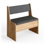 Vicco - banquette d'angle salle  manger roman, sable chne, 76. 6 x 41. 5 cm