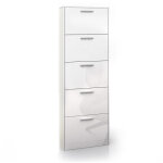 Vicco - meuble � chaussure gizmo, blanc haute brillance, 59x169. 5cm
