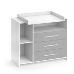 Vicco - commode à langer oskar, blanc / gris, 113 x 100 cm Vicco - commode à langer oskar, blanc / gris, 113 x 100 cm