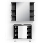 Vicco - ensemble de meubles de salle de bain fynn, anthracite, 2 parties