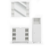 Vicco - ensemble de meubles de salle de bain fynn, blanc, 3 pi�ces, avec armoire centrale