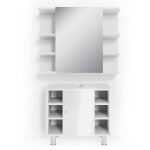 Vicco - ensemble de meubles de salle de bain fynn, blanc haute brillance, 2 parties
