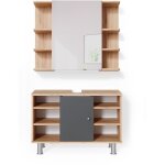 Vicco - ensemble de meubles de salle de bain fynn, ch�ne de force dor�, 2 parties
