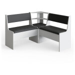 Vicco - groupe de banquettes d'angle roman, blanc, 120 x 41. 5 cm sans table