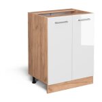Meuble bas de cuisine r - line, blanc haute brillance, 60 cm sans plan de travail vicco
