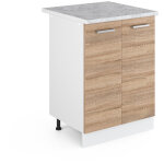 Vicco - meuble bas de cuisine r - line, sonoma, 60 cm, pt marbre