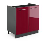 Meuble bas sous - évier fame - line, rouge bordeaux haute brillance, 80 cm sans plan de travail vicco ... Meuble bas sous - évier fame - line, rouge bordeaux haute brillance, 80 cm sans plan de travail vicco ...