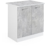 Vicco - meuble bas sous - évier r - line, béton, 80 cm, pt marbre Vicco - meuble bas sous - évier r - line, béton, 80 cm, pt marbre