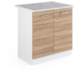 Vicco - meuble bas sous - �vier r - line, sonoma, 80 cm, pt marbre