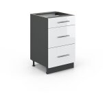Meuble cuisine fame - line, blanc haute brillance, 50 cm sans plan de travail vicco