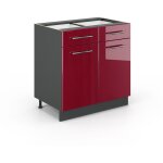 Meuble cuisine fame - line, rouge bordeaux haute brillance, 80 cm sans plan de travail vicco Meuble cuisine fame - line, rouge bordeaux haute brillance, 80 cm sans plan de travail vicco