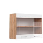 Meuble de cuisine haut vitr� r - line, blanc haute brillance, 80 cm vicco